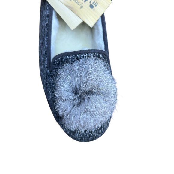 Bearpaw Shae Black and Grey Sherpa Lined Slippers Size 8 M NIB - Picture 4 of 7
